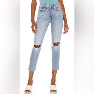 REVOLVE Re/Done - Originals 90s High Rise Ankle Crop Destroy
